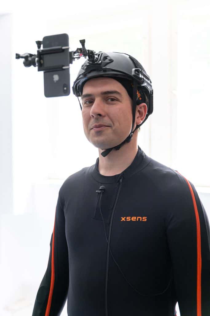 Mocap System von Xsense Studio Aufnahme Tracken menschlicher Bewegungen zur 3D Animation am Computer