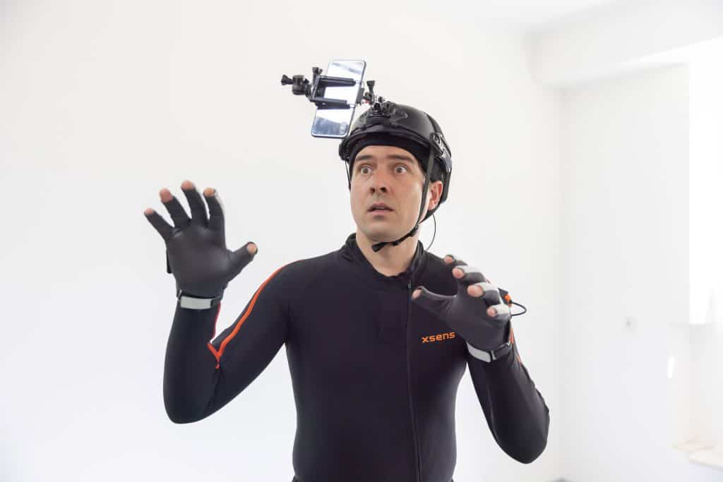 Mocap System von Xsense Studio Aufnahme Tracken menschlicher Bewegungen zur 3D Animation am Computer