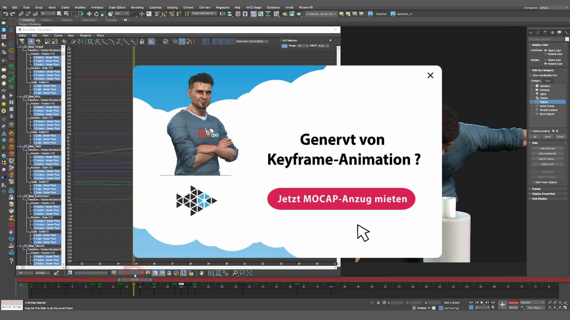 KNITTERFISCH Serviceproduktion Serviceproduktion 3D Mocap System von XSense Mann mit kurzem schwarzen Haar zieht sich einen Motion Capture Anzug an. Er hat sich gerade die Schuhe zugebunden und ist am Aufstehen. Er befindet sich in einer Sprinterposition, kurz vor dem Start. Entstanden ist das Bild mit der KNITTERFISCH Serviceproduktion -Serviceproduktion 3D Mocap System von XSense